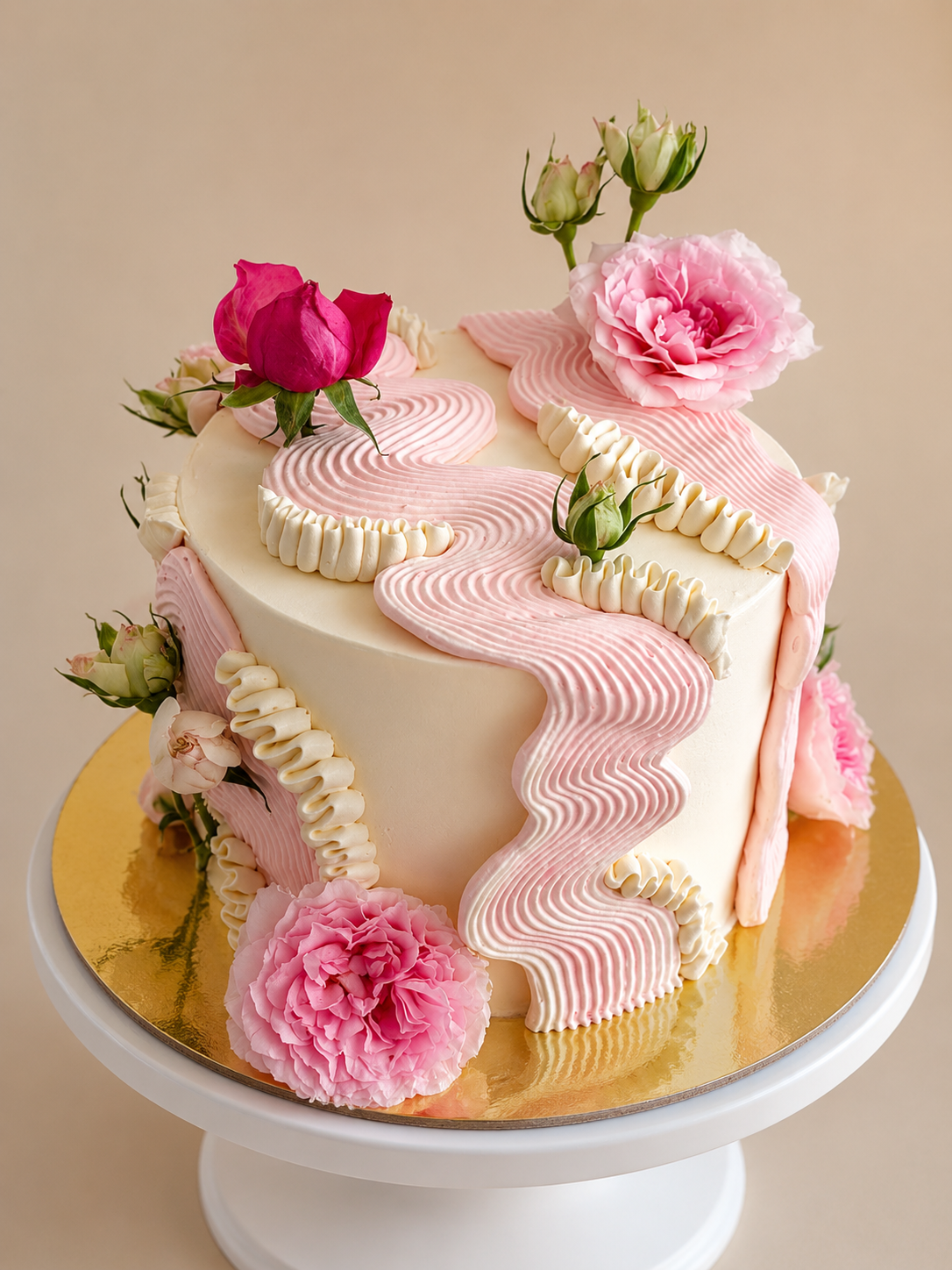 Kobo Blush Floral Vanilla Ganache Cake