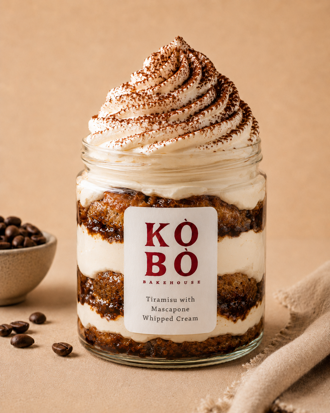 Tiramisu with Mascapone whip Cream