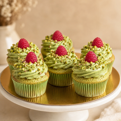 Pistachio Raspberry Cupcake