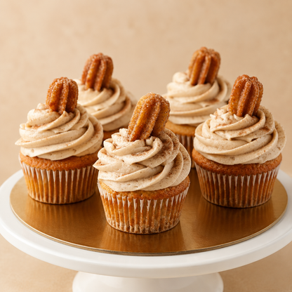 Churro Cupcakes with cinnamon cream cheese
